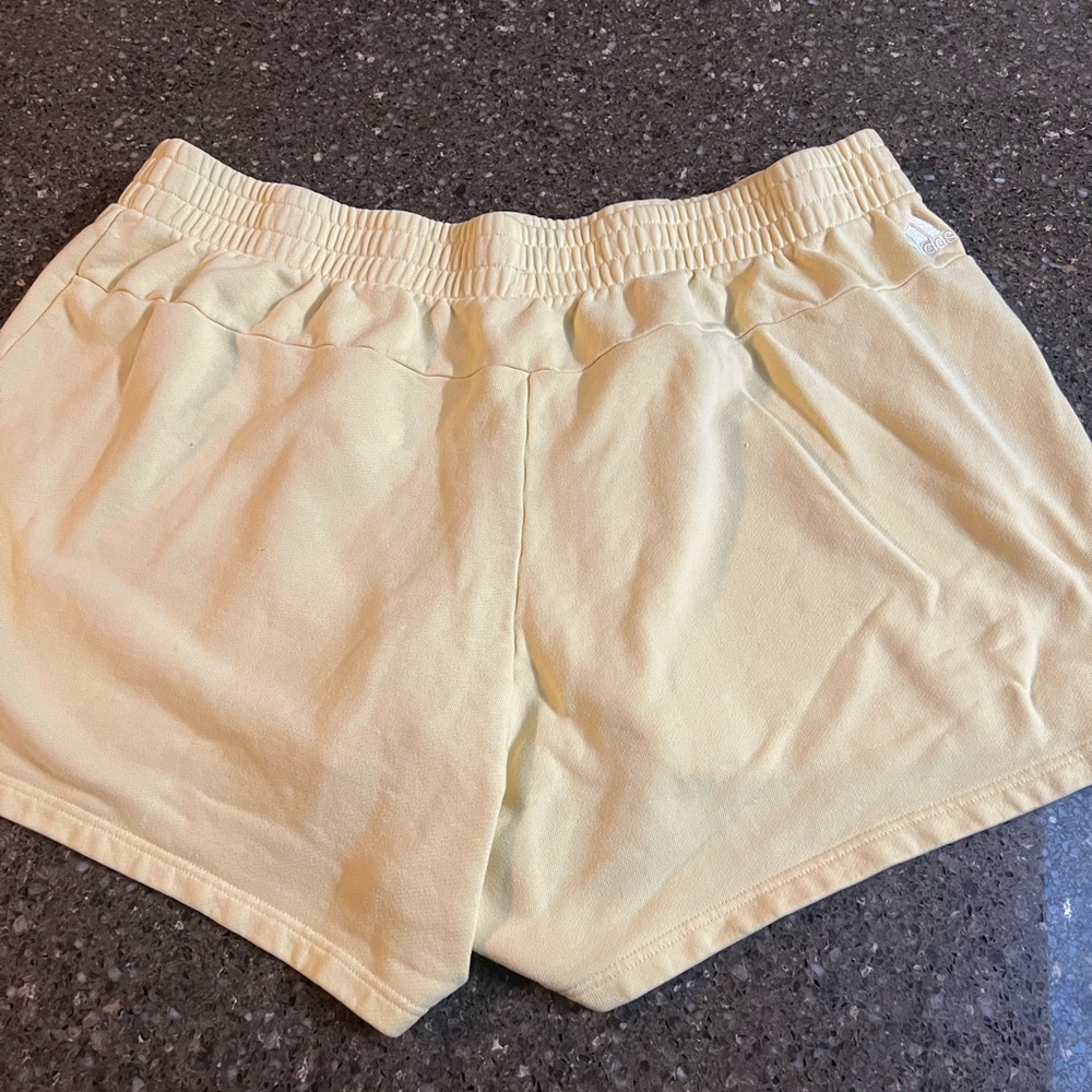 Adidas Light Yellow Women's Athletic Cotton Shorts Size 3X Plus Size Gym Sporty